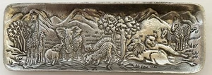 Selten 1991 Arthur Court Metall Rechteck Tablett Afrikanische Safari Dschungel Serengeti 8" - Bild 1 von 24