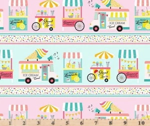 Hello Summer Feeling' Hot Hot Hot Ice Cream CX11172 Cotton Fabric By  half yard - Picture 1 of 1