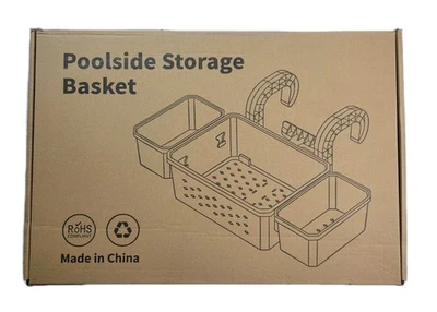 2 Pack Poolside Storage Basket with 2 Cup Holders Above Ground Pools  - Image 1 of 3