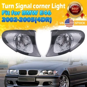 Pair Corner Lights Brake Turn Signal Lamps For BMW 3-Series E46 4 Door 2002-2005 - Picture 1 of 9