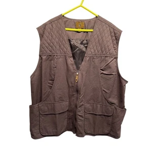 Chaleco de lona marrón con cremallera completa forrado St.Johns Bay exterior 4XTL cremallera completa - Imagen 1 de 7