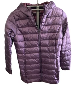Eddie Bauer Damen Puffer Jacke Med Cirruslite Daunen Parka Kapuze Lila - Bild 1 von 13