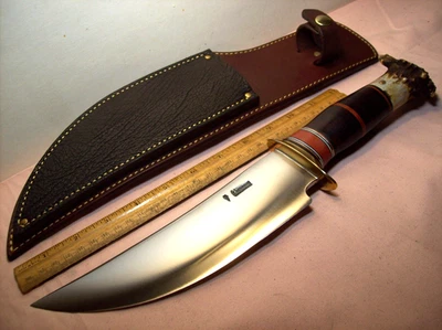 2025~JIM BEHRING~TREEMAN~MINT~CUSTOM SCAGEL 8" BLADE HUNTING KNIFE +ORIG. SHEATH - Image 1 of 4