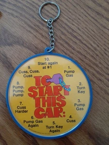 Vintage Punze Foto Schlüsselanhänger zum Starten dieses Autos - Bild 1 von 6