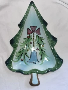 1959 Holt Howard Weihnachtsbaum Teller handbemalt Glocke & Kiefer 10" x 7" - Bild 1 von 10