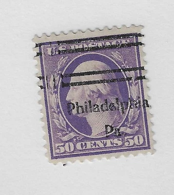 US Scott # 341, 50  cents violet,Washington, pre-cancel, 1909, XF+, cv. $230 - Image 1 of 2