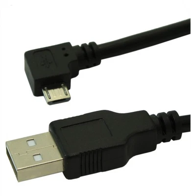 10inch USB 2.0 Type A Male to RIGHT ANGLED Micro-B 5-Pin Cable - Image 1 of 3