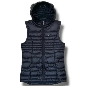 Lole Vest Womens Small Black Hooded Packable Puffer Down Lightweight - Picture 1 of 9