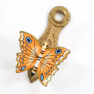 DE COLECCIÓN ALIED LATÓN MARIPOSA CLIP PAPEL NOTA CARTA SOPORTE METAL AMARILLO - Imagen 1 de 5