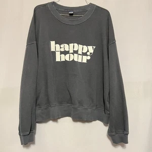 Old Navy Happy Hour long sleeve pullover sweatshirt size XL dark gray women  - Picture 1 of 5