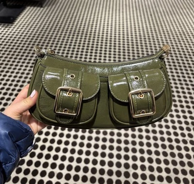 Bolso de hombro/bross Coach Ashton nuevo con etiquetas en cuero esmaltado/dorado/oliva CBJ01 Foto 1 de 4