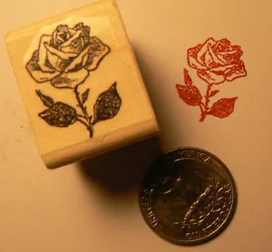 P24 Miniature rose flower rubber stamp WM - Picture 1 of 2