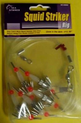 5 pks Squid Striker Rig Glowing the dark  #10 65" Fishing SC-00850 Saltwater   - Image 1 of 3