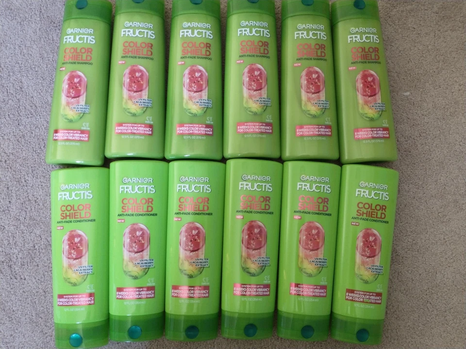 12 GARNIER FRUCTIS COLOR SHIELD COLOR-PROTECTING SHAMPOO 12.5 & CONDITIONER 12oz - Image 1 of 1
