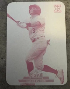 CALEB DURBIN 2024 LEAF METAL PRINTING PLATE RC, YANKEES, BREWERS - Picture 1 of 2