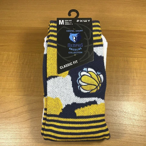Memphis Grizzlies PKWY Mens Crew Socks NBA Medium New Cover