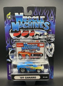 Muscle Machines Blue w/Flames '69 Chevy Camaro #01-85 Die Cast 1:64 - Picture 1 of 1