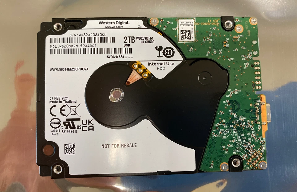 WD MDL: WD2OSDRM-59A4DS1  WESTERN DIGITAL USB-C 2TB  07 FEB 2021 - Image 1 of 1