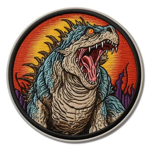 Kaiju Monster Patch Iron-on Applique Creature Badge Monsterverse Lizard Manga - Picture 1 of 12