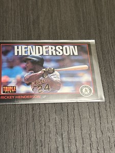 1993 Leaf Triple Play Rickey Henderson #219 - Oakland Athletics-