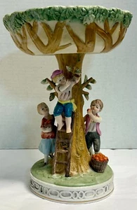 Vintage Norleans Biskuitporzellan Kinder Apfelbaum Kompott Sockel Schüssel Schale - Bild 1 von 17