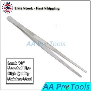 Heavy Duty 10" Crafting Cooking Repairing General Purpose All-Purpose Tweezers - Picture 1 of 2