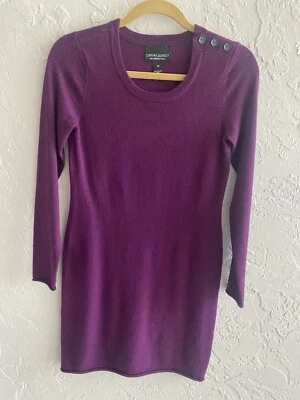 Vestido Suéter Cynthia Rowley XS Lana Merino Púrpura Usado en Excelente Condición Foto 1 de 3