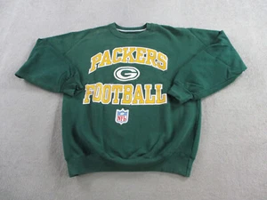 VINTAGE Green Bay Packers Sweater Mens Large Green Starter USA Made Crewneck 90s - Picture 1 of 12