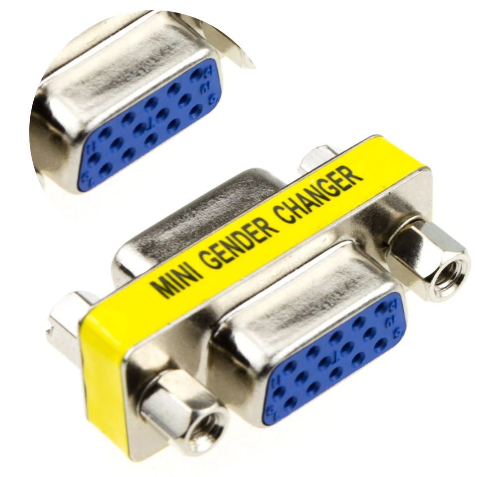 15pin Svga / VGA Geschlecht Wechsler Adapter Kupplung Buchse auf F - 15 Polig - Bild 1 von 4