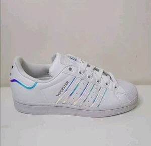 Adidas SUPERSTAR J White /Iridescent Youth Shoes GV8899. #33 - Picture 1 of 10