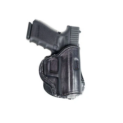 PADDLE LEATHER HOLSTER FOR GLOCK 19. OWB PADDLE ADJUSTABLE CANT. - Image 1 of 4