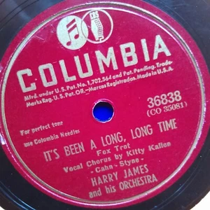 78 rpm Columbia 36838, Harry James, It's Been A Long Time, Enders Game, jazz E+ - Picture 1 of 3