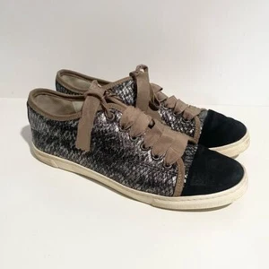 Lanvin Snakeskin Suede Leather Lace Up Sneaker 39 - Picture 1 of 10