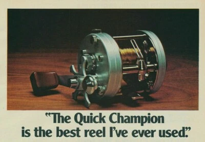 Carrete de pesca Quick Champion Roland Martin anuncio impreso de revista vintage 1976 Foto 1 de 2