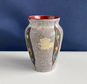 Small 8cm West German Pottery Vintage Vase Bay Keramik with label 1970s Retro - Picture 1 of 6