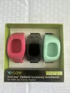 Pulsera Accesorio WoCase ZipBand Fitbit - Paquete de 3 - Negro/Rosa/Azul H1 - Imagen 1 de 3