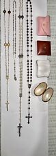 4 Vintage Rosaries & Cases All Made In Italy