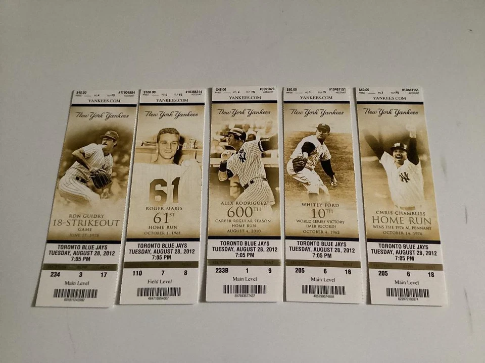 YANKEES 2012 TICKET STUB 8/28/12 VS BLUE JAYS~Adeiny Hechavarria FIRST HR - Image 1 of 1