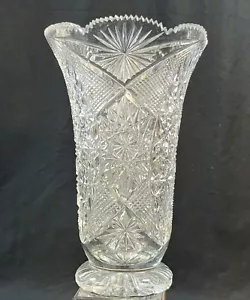 ABP American Brilliant Cut Crystal Vase EUC!! 8.5" No Chips (AKZ) - Picture 1 of 8