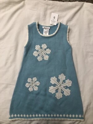Holiday Girls Bonnie Jean Jersey Nuevo con Etiquetas Talla 5 Color Aqua con Copo de Nieve Foto 1 de 4