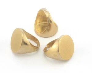 Siegelring Kreis verstellbarer Ring Rohling - Rohmessing 18 mm 8US Innengröße 3680 - Bild 1 von 2