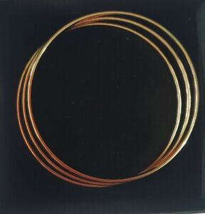 BNWOT Set Of 3 Beautiful 18k Rose Gold Plated 3mm Thick Bangles