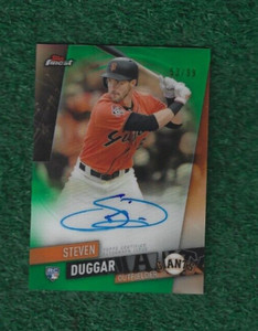 STEVEN DUGGAR - 53/99 - 2019 TOPPS FINEST - GREEN - ROOKIE AUTOGRAPH CARD #FA-SD