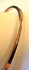 MICHAEL KORS - ROSE GOLD TONE CLEAR CZ CRYSTAL SLIM CUFF BRACELET - Picture 1 of 6