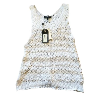 Rag & Bone Lizette Striped Tank Top Woven White and Tan Stripe Woman's XS JJ3000 - Image 1 of 4
