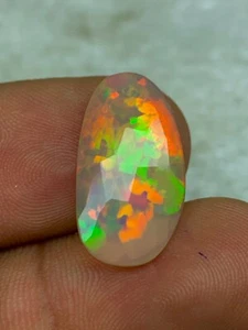 3.2 Cts Top Quality Faceted with Neon Multi Color Fires and Stunning Texture - Picture 1 of 9