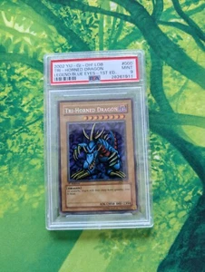 Yu-Gi-Oh! Tri-Horned Dragon LOB 1st Edition PSA 9 MINT LOB-000 - Picture 1 of 2