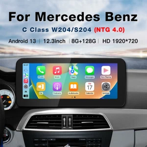 12.3'' Head Unit Carplay For Mercedes Benz C Class W204 S204 Android13 Car Radio - Picture 1 of 12