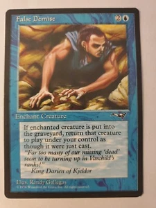 MTG Magic The Gathering Card False Demise Enchant Creature Blue Alliances 1996 - Picture 1 of 2