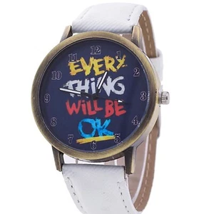 Message Watch Everything Will Be OK weißes Baumwollband - Bild 1 von 1